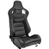 AUTO-STYLE Sedile Sportivo 'RK' - Finta pelle Nero + Cucitura Rossa - reclinabile doppia regolazione - incl. Slitte