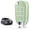 TOOMUME Cover Chiave Auto per Peugeot 208 308 2008 3008 Citroen C3 C4 C5 | Silicone Morbido, Antiurto, Anticaduta, Antigraffio, Custodia Protettiva Chiave per 508 5008 Cactus Picasso Aircross Berlingo