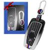 TTCR-II Zinco Cover Chiave Compatibile con BMW 1 3 5 Series F10 F11 F20 F25 F30 F31 F34 X3 X4 I3 M3 M4, 3 Button Custodia Chiave Portachiavi-Sfumatura in Bianco e Nero