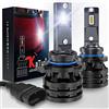 KaTur 9012 HIR2 Lampadine per fari a LED Mini Design Upgrade di chip 12000 Lumen Kit di conversione del faro all-in-one LED completo 55W 6500K Xenon White-2 Years Waranty