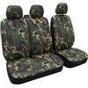 Auto Accessori Lupex Coprisedili Furgone 3 Posti Universali - Set Sedili Anteriori 2+1 con Zip per Cinture e Bracciolo (Mimetico Verde, Set Policotone)