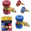 TC TECHNIC - Attacchi rapidi G1119-4 HP + LP per refrigerante R134A, Set da 2 Pezzi - Attacco di Servizio Low/High - Connessione Rapida e a Tenuta stagna - Struttura Robusta in Alluminio e Ottone