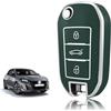 TOOMUME Cover Chiave TPU, Custodia Chiave Adatto per Peugeot 208 308 508 2008 3008 Rifter Citroen C3 C4 Cactus Berlingo Picasso Xsara Jumpy, Copri Chiavi Guscio Chiave Auto Telecomando - Flip Key