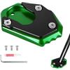 EXLECO Piastra Estensione Cavalletto Laterale Moto, CNC Alu Supporto Cavalletto Moto Accessori per Kawasaki Z650 Z900 Z900RS Z900SE Z1000 Z1000SX Z800 ER-6N ER-6F ZX-6R Ninja 300 650 1000 1000SX Verde