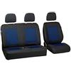 Zakschneider Coprisedile per Fiat Scudo - Set di Coprisedili 1+2 - Colore Premium Nero con Un Effetto 3D Blu