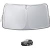 LUWU [Aggiornato] Parasole Auto per Jeep Compass 2021-2024 2025 Protezione Parabrezza Anteriore Pieghevole Riflettente UV e Calore Copertura Interna con Copri-Volante Accessori Compass