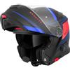 Bogotto H271 BT Taog Bluetooth Casco, nero opaco/rosso/blu, 2XL