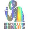 KIMISS Rispetto per i Ciclisti Adesivo Riflettente Decal, KIMISS 15 * 11 Cm Rispetto per i Motociclisti Adesivo per Moto Adesivi per Auto Adesivo per Auto di Moda (Multicolore)