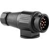Akozon Spina per Rimorchio Elettrico in Plastica 13 Poli per Cablaggio Adattatore 12 V 13 Pin Nero