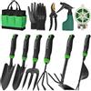 Velway Set Attrezzi Giardinaggio 11 Pezzi in Acciaio Inox Antiruggine