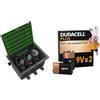 GARDENA Set pozzetto pre-cablato 9 V Bluetooth: scatola per installazione a pavimento per l'interramento di valvole di irrigazione a batteria, programmabili tramite app (1286-20) + Duracell 9V 2