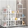 Garvee Porta Piante da Interno ed Esterno, Scaffale per Piante in Ferro per Vasi, Supporto Fiori con Ruote, Espositore Piante Salvaspazio per Soggiorno, Balcone e Giardino (7 Livelli (Bianco))