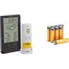 TFA Dostmann stazione meteo con sensore esterno, wireless, 35.1162.10, con previsioni del tempo, digitale, temperatura e umidità, orologio radiocontrollato + Amazon basics confezione da 8 AA