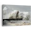 ARTTOR Quadri Moderni Soggiorno Faro oceano tempesta Quadro su Tela 120x80cm Stampe da Parete Camera da Letto Cucina 1 pezzo Wall Art Canvas Grandi XXL Decorazione Murale Grafica Immagini AA120x80-2442