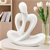 Cyiecw Statua Pensatore Bianco in Ceramica, Figure Decorative Moderne, Sculture Astratte ed Estetiche per Soggiorno, Camera da Letto, Ufficio, Bar, Libreria, Tavolo