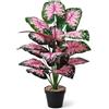 Vmhkjo Palma Artificiale in Vaso Piante Finte da Interno ed Esterno, Pianta Finta Tropicale Areca con Foglie Realistiche per Decorare Casa, Ufficio, Giardino e Soggiorno (Albero Di Taro Da 72 Cm)