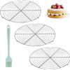 GANILITY Raffreddatore per Torte, 3 Pezzi 32 Cm Griglia Rotonda per Torte con 1 Spazzola in Silicone, Griglia di Cottura in Acciai Inossidabili, Griglia di Raffreddamento Rotonda, per Cottura