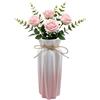 CiciIng Vaso da fiori alto 21 cm, smaltato, moderno, in ceramica, con corda di iuta, vaso decorativo per erba della pampa, fiori secchi, vaso boho, per casa, soggiorno, tavolo da pranzo, ufficio, decorazione