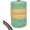FORBELL Filato macramè, 2 mm x 300 m, filato di cotone premium, per fai da te (verde fagiolo, 2 mm x 300 m)