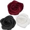 Aerzetix - C69672 - Set di 60 rose artificiali 6x25mm in raso - colore bianco rosso scuro nero - hobby creativo decorazione asole