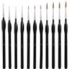JiaHeHe Set di 11 pennelli in miniatura, pennelli extra fini per modellismo, pittura con numeri, acrilico, acquerello, pittura a olio, pennelli fini per miniature e pittura