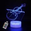 INTUPGD Violino Lampade 3D Illusione Ottica Luce Notturna con 16 Cambi di Colore e Telecomando 3D Lampada per Bambini Bambino Ragazza Ragazzo