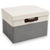 KORAT - Box Contenitore Pieghevole con Coperchio e Maniglie 50x40x30 cm in TNT Rinforzato, Scatola Portaoggetti per Armadio, Vestiti, Coperte, Giocattoli, Biancheria, Organizer Salvaspazio