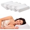 cuscini fiber - 4 Cuscino Cervicale per Dormire in Memory Foam con Fodera Misto Cotone, Dotato di Tecnologia a Doppia Onda, Guanciale in Morbido Memory Foam per Supportare il Collo 40x67
