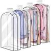 AMFUN 4 Pezzi Copriabiti Antipolvere Trasparenti, Custodie per Abbigliamento, Copertura Vestiti con Cerniera per camicie, costumi, cappotti, Gonne, Giacca (60X102cm)