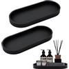 YunJoyous 2 Pezzi Vassoio per Il Bagno in Silice,Vassoio Portaoggetti Decorativo Antiscivolo Impermeabile,Vassoi per Cosmetici Organizzare,Vassoio Decorativo in Silicone per Bagno Cucina Soggiorno