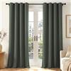 Deconovo Tende Oscuranti per Interni con Occhielli, 2 Pannelli 140x220 cm, Tende Termiche Isolanti per Camera da Letto e Soggiorno, Drappeggio Morbido ed Elegante, Verde Fumo
