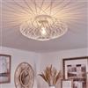 hofstein Lampada a soffitto Wemude, lampada a soffitto rotonda in metallo in bianco, luce retrò con effetto reticolo, Ø 40 cm, 1 luce, attacco E27, senza lampadina/e