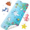 LUZOON 100x40cm Tappetino Vasca Antiscivolo Bambini da Bagno, Tappetino per Doccia con 200 Ventose e Antibatterico Senza BPA e Modello Animale Marino e Lavabile in Lavatrice (Delfino)