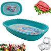 DAKE Vassoio Sbrinamento Cibo Contenitore Plastica Griglia Sbrinamento Rapido (Blu)