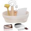 Clheatky Cestino Lievitazione Pane, 25cm Ovale Cesto Lievitazione Pan in Rattan Naturale, Utensili Completi per la Preparazione del Pane per Panettieri Professionisti e Casalingh