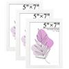 Baoee Cornice portafoto bianca 13 x 18 cm, set da 3 pezzi, in legno con vetro acrilico da appendere e posizionare, cornice in legno MDF per foto, immagini