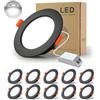 BAGZY 10x Faretti LED da Incasso, 9W Equivalenti a 90W,900LM,AC 220-240V,Bianco Freddo 6000K,Ritaglio Ø 90-100mm,IP44,Faretto da Soffitto Ultra Piatto per Camera da Letto Bagno Cucina (Grigio)