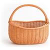 Aqbau® Cestino in vimini intrecciato, 40 x 35 x 24 cm, marrone naturale, con manico, cestino da picnic, cestino per la spesa in vimini, grande e leggero