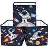 HUUMONSS 30cm Set di 3 Scatole Portaoggetti Spazio Cosmico Contenitore Porta Giochi Ragazzo Pieghevole Astronauta Cubi Portaoggetti per Libreria Kallax Salotto, Blu