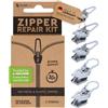 Zlideon Kit Universale Riparazione Cerniere per Plastica e Metallo Multipack - 5 pz, Argento | Cursore di Ricambio Istantaneo per Zip di Denim, Giacche e Cappotti Invernali | Prodotto in Germania