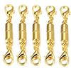 GIVBRO Fermagli magnetici a moschettone per gioielli Extender braccialetto collana accessori per fai da te artigianato oro, 5 pezzi (diametro 7 mm)