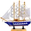 Fahibin 24cm Modello Barca a Vela Vintage, Modello di nave a vela decor, Modello di barca in stile mediterraneo,Azul
