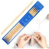 Coopay Set di 5 Ferri da Maglia 6,0mm a Doppia Punta, Lunghezza 20cm Ferri da Maglia in bambù per Calzini, Sciarpe, Cappelli, Maglioni, per Principianti & Professionisti