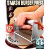 SMASHI BURGER SMASHI® Pressa per Hamburger Pieghevole in Acciaio Inox 304 - Smash Burger Kit Professionale - Pressa Manuale per Hamburger (Smash Burger Press Pieghevole)