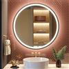 GANPE Specchio con sensore a LED, rotondo, a induzione del corpo umano, illuminato, dimmerabile, anti appannamento, impermeabile IP44, specchio da parete (100_x_100_cm)