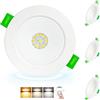 Aulaiyi Faretti LED da Incasso per Cartongesso Dimmerabili 230V, 5W 650LM Faretto Incasso Regolabile 2700K/4000K/6000K, IP44 Faretti LED Soffitto Ultrasottili per Bagno, Foro 68-80mm, Set di 3 Bianco