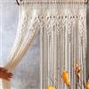 FIYSON Arazzo da parete in macramè, filo di cotone spesso migliorato, fatto a mano, tenda per porta in stile boho, divisorio in macramè, per matrimonio, sfondo casa, 100 x 200 cm