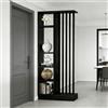 Horseo Colonna divisoria per ingresso dal pavimento al soffitto - Divisorio indipendente con ripiani, facile da montare, decorazione indipendente per camera da letto e ufficio (A Black+Black, 80cm/31.5in)