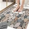 Surwin Tappetino da Doccia Antiscivolo, Modelli di Piastrelle Tappetino da Bagno in Luffa PVC Morbida Tappeto Antiscivolo con Scarico Lavabile Asciugatura Rapida Doccia (Marmo,75x100cm)