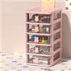 EHOTER Cassettiera da scrivania con cassetti, organizer da tavolo, con grazioso manico a coniglio, per ufficio, camera da letto, garage (rosa, 5 strati)